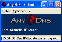 Screenshot vom Programm: AnyDNS Client